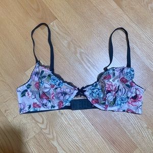 Victoria Secret Unlined Floral Embroidered Demi Bra